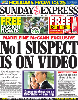 Sunday Express - tomorrow's front page 2may10