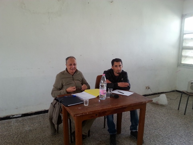 Hocine Bellaloufi a Aokas le samedi 12 decembre 2015 a l'invitation de la section locale du PST 121