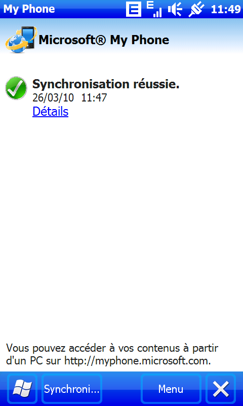 [SOFT]  MYPHONE 1.6 : synchronisation de données en ligne ( gratuit ) Screen16