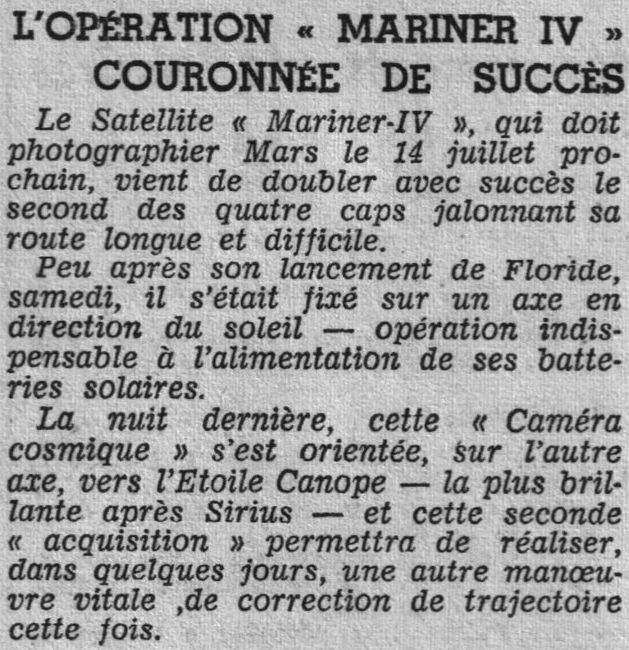 28 novembre 1964 - Mariner IV - découverte de Mars 64120212