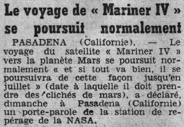 28 novembre 1964 - Mariner IV - découverte de Mars 64120810
