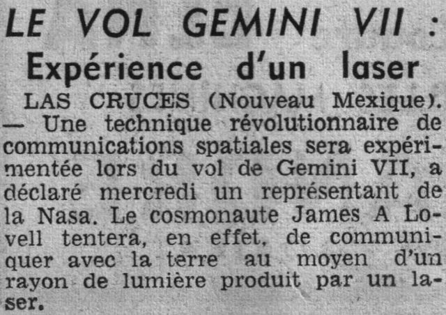 4 décembre 1965 - lancement de Gemini 7 65111910