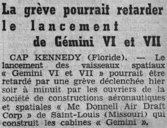 4 décembre 1965 - lancement de Gemini 7 65112010