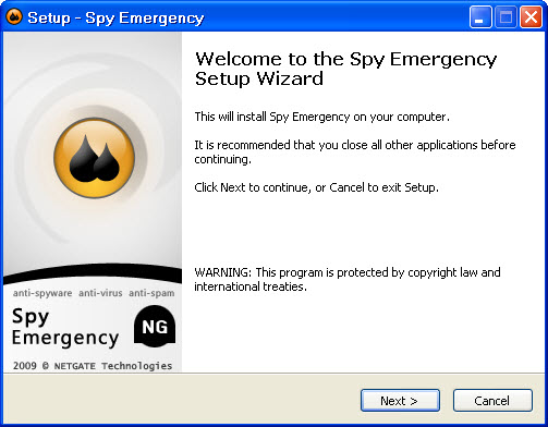 برنامج للقضاء على ملفات التجسس والسبام والفيروسات Spy Emergency  0110
