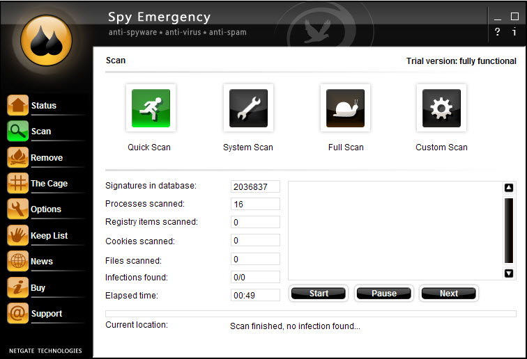 برنامج للقضاء على ملفات التجسس والسبام والفيروسات Spy Emergency  0210