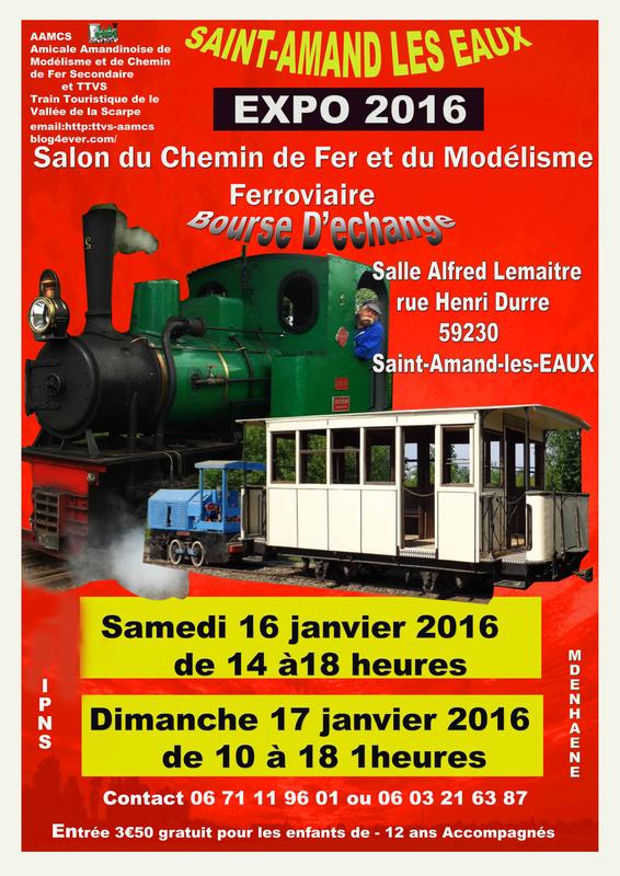 Salon du modélisme ferroviaire 16 et 17 janvier 2016 St AMAND les EAUX (59) Affich12