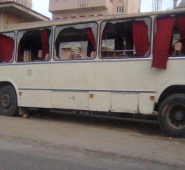 مظاهرات بأخميم ووضع رقابة أمنية مشددة لتفادي حدوث أي اعتداء على المطرانية Bus10