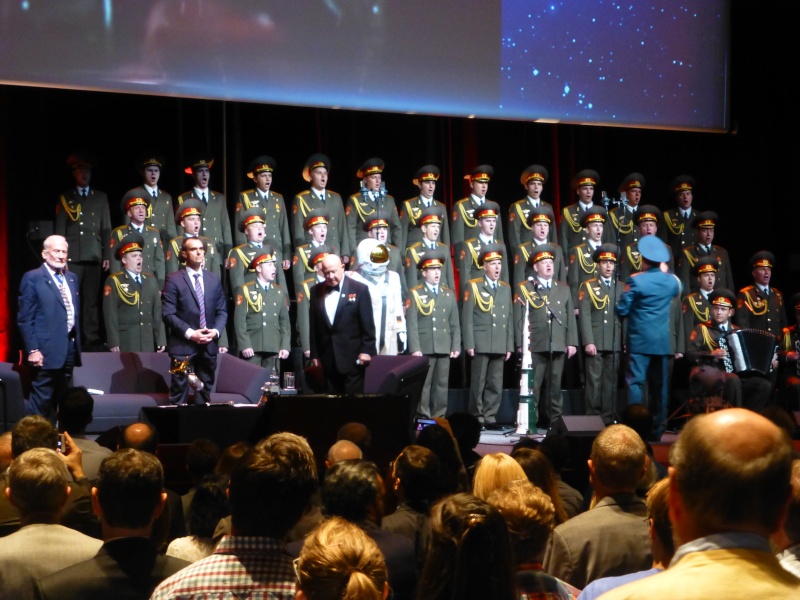 Buzz Aldrin et Alexeï Leonov à Lausanne le 13 novembre 2015. SwissApollo. 12210