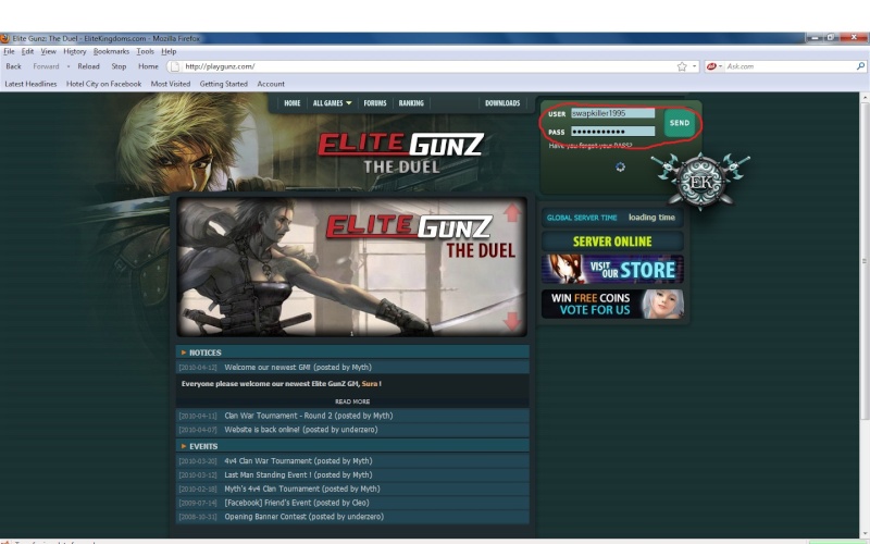 How to get cash/coins in EliteGunZ Log-in11