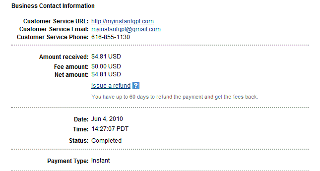 My first payment woot! Gptawe10