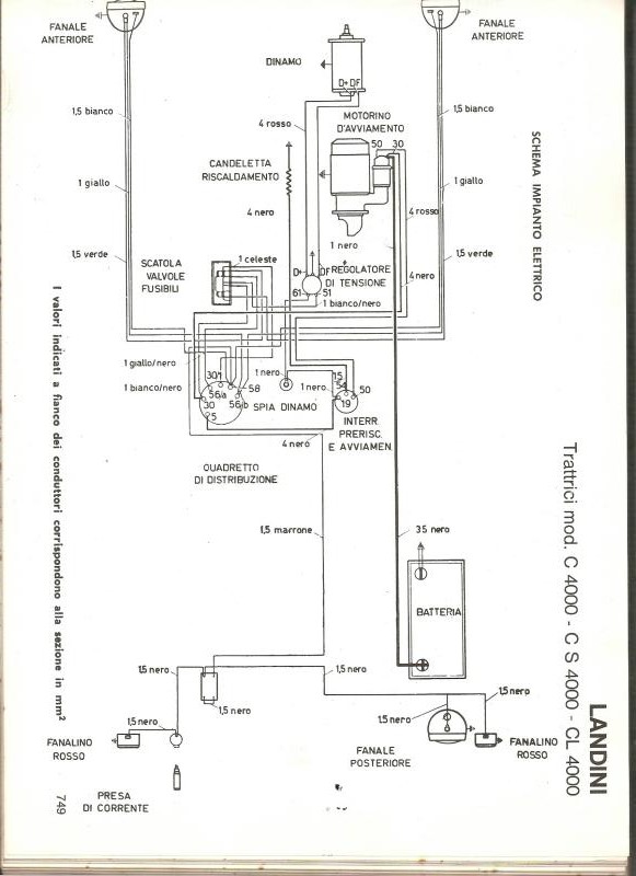 Impianto elettrico Trattore Landini inizio anni 70. Scansi10