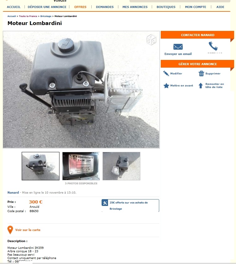 pp2x - moteur lombardini im359 pour staub PP2X PPX Im359b10