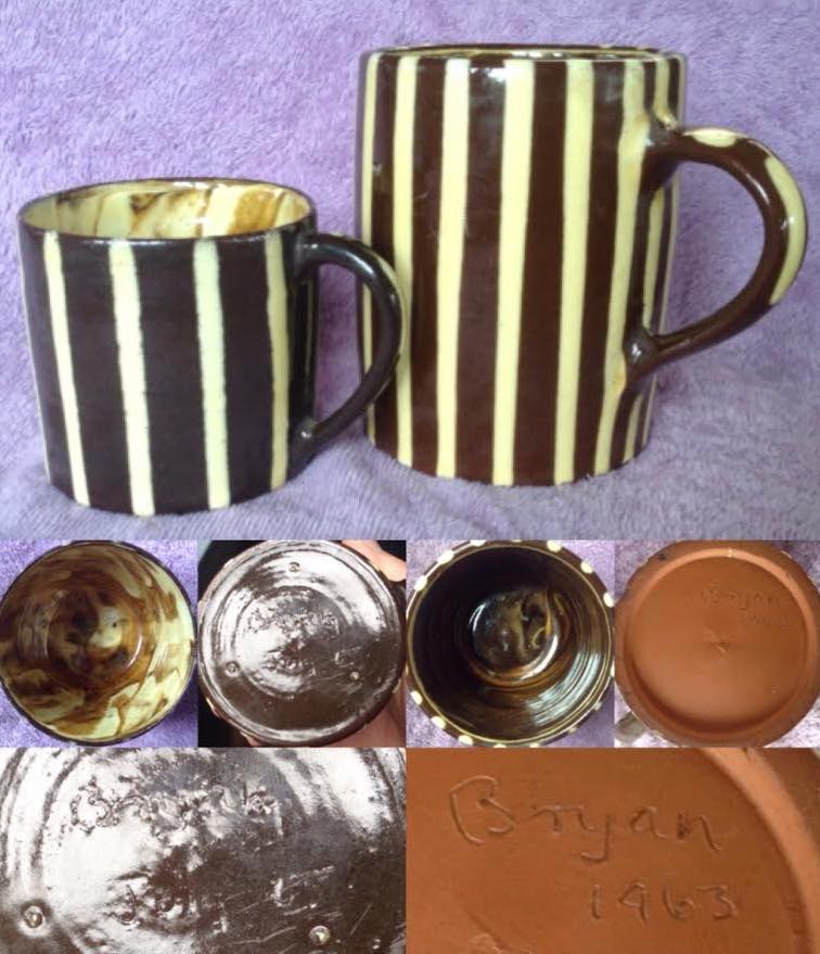 "Bryan" 1963-68 slip-decorated mugs Bryan210