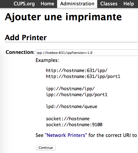 Partage d’une imprimante USB sur Livebox 2 Orange Cups410