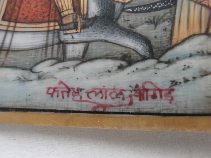 miniature indienne sur ivoire - copie d'une scène de l'Akbarnama Pc214610