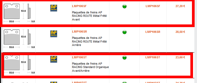 ref plaquette AP racing pour brembo PO8 Captur11