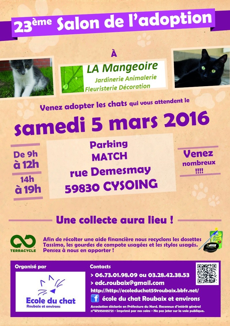 5 Mars 2016 - Salon d'adoption à Cysoing Affich10