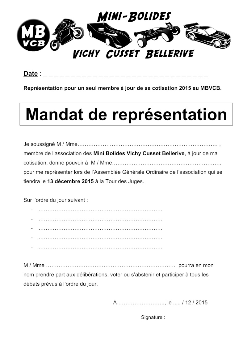 Assemblée Générale du MBVCB - 13 décembre 2015 Mandat10