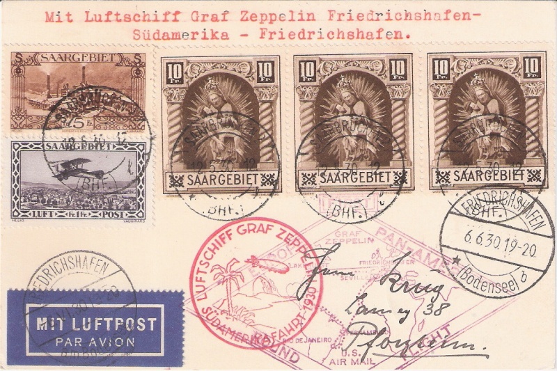 nach - Südamerikafahrt 1930 (Rundfahrt-) Post nach Friedrichshafen" - Seite 6 Saar_r10