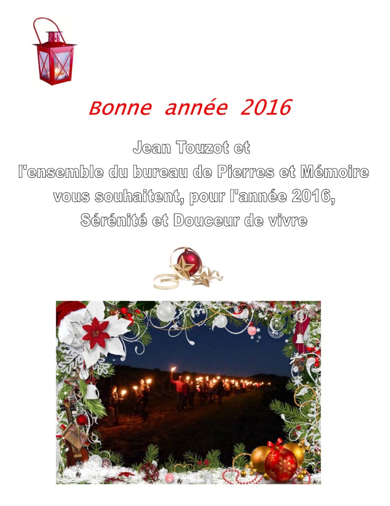 Bonne année 2016 de Pierres et Mémoire 116