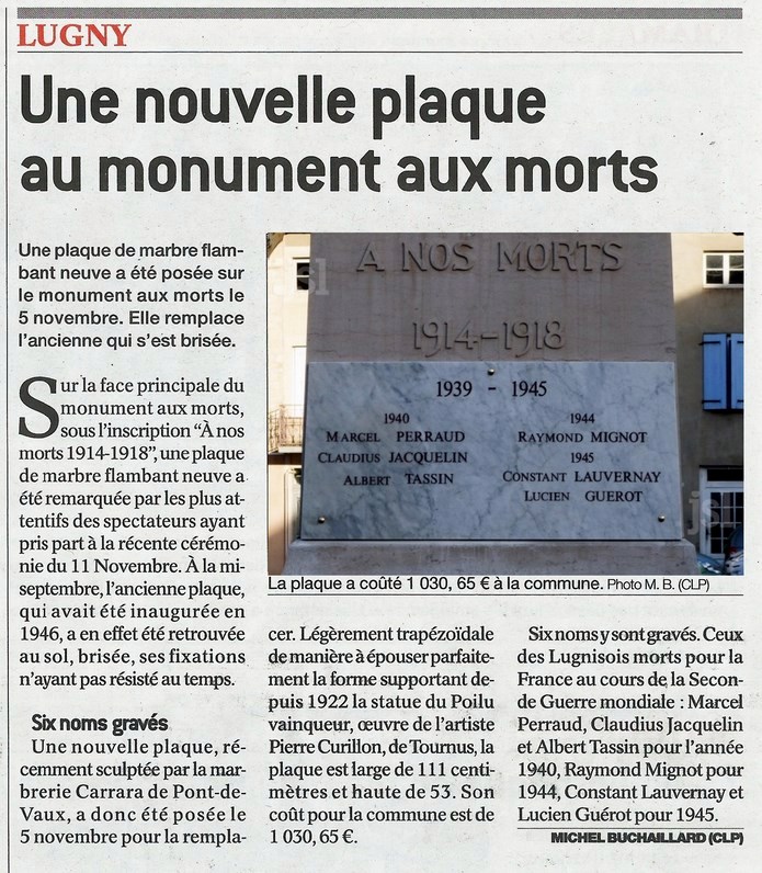 Lugny, une nouvelle plaque au monument aux morts Lugny_10