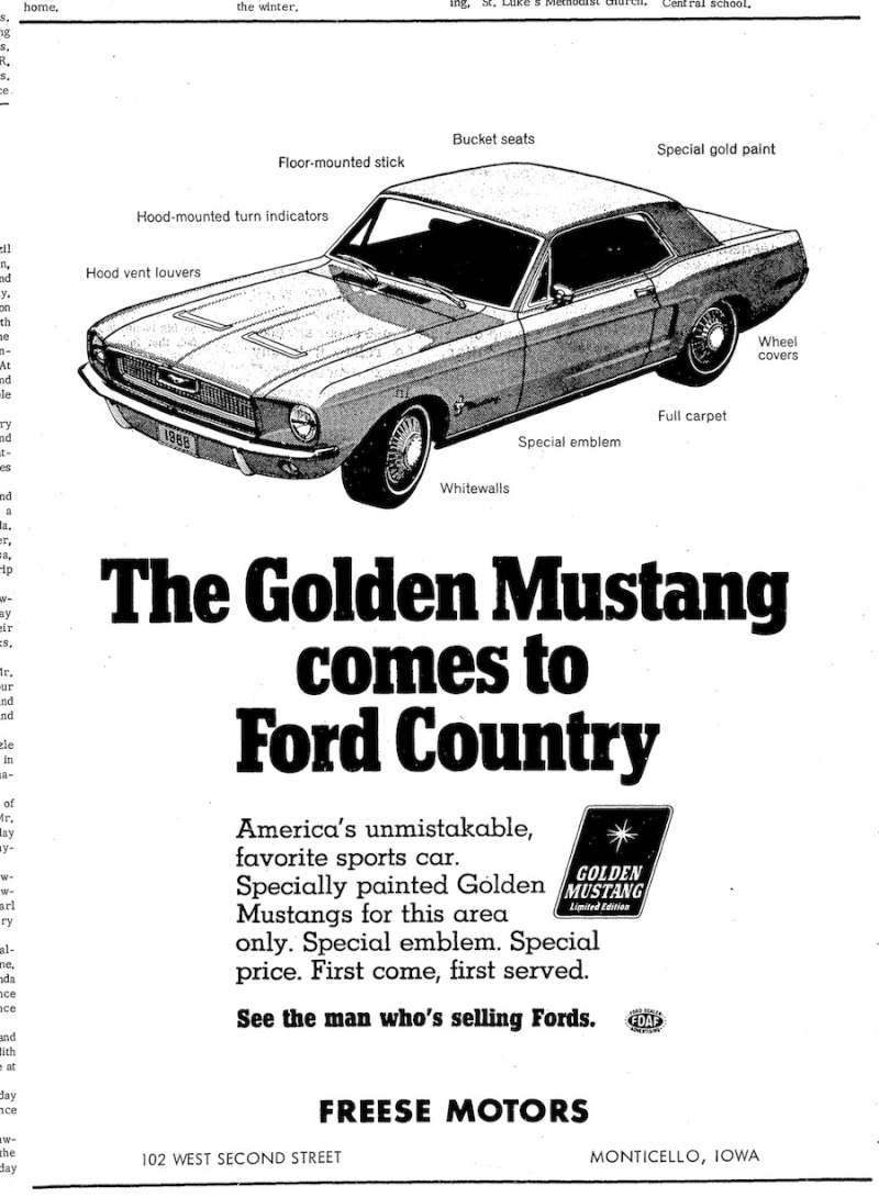 Édition spécial: 1968 Golden Mustang 1968_g10