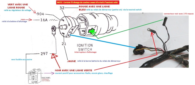 Schéma électrique de l'interrupteur de démarrage pour la Mustang 1967  Mustan11