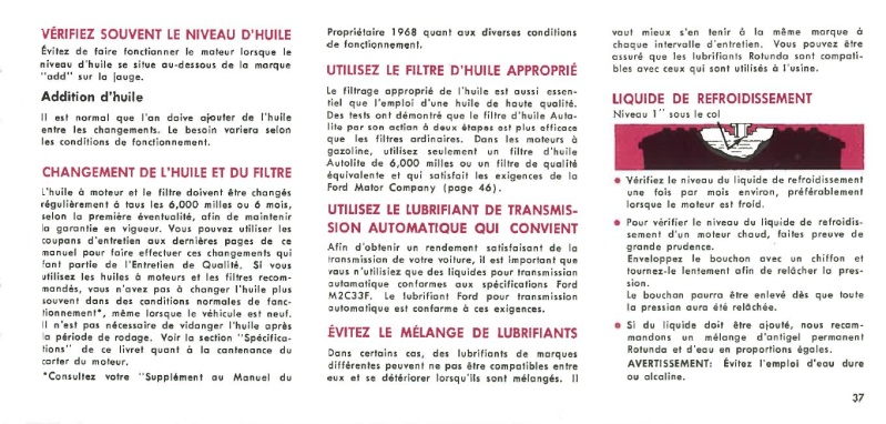 Manuel du propriétaire Mustang 1968 édition française Canada Page_322