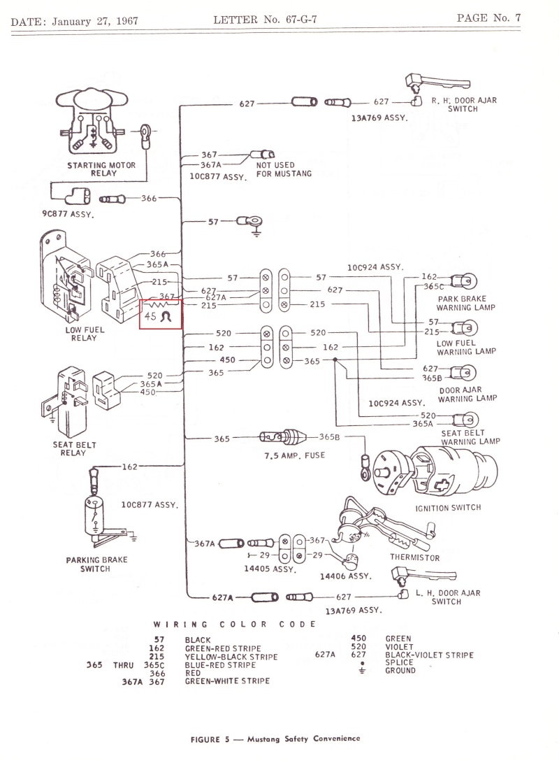 option - (67) Option, groupe de lumière témoin (Convenience control panel)  pour Mustang 1967 Produc50