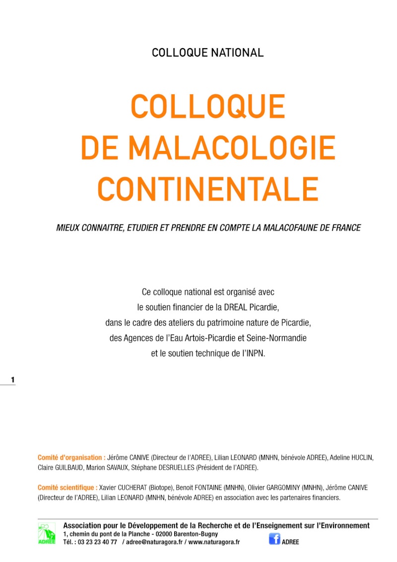 Colloque de malacologie continentale 30 & 31 mars 2016 Colloq11