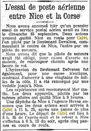 Poste aérienne 1918 Calvi - Nice 170910