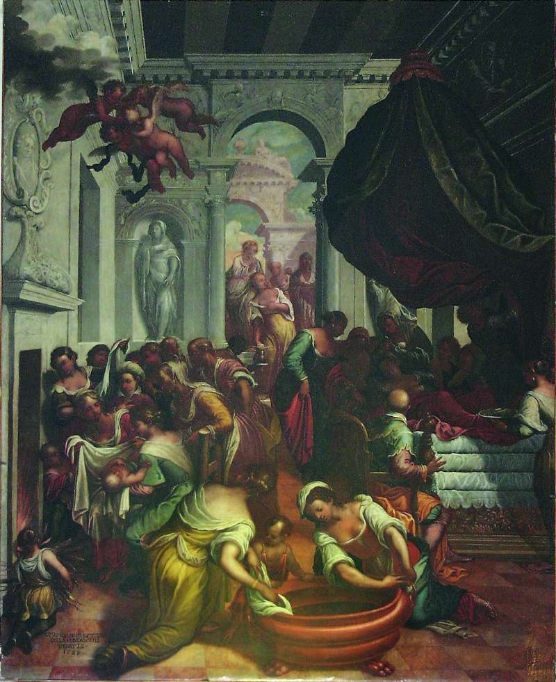 LA NASCITA DI MARIA – Giovanni Battista de Lambranzi – 1688 – Piove di Sacco – duomo (circa m. 5x3). Nascit10