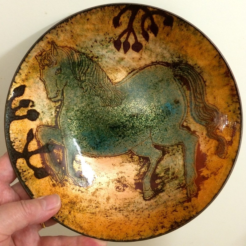 Enamel on copper horse bowl Image259