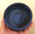 Unmarked chawan with barium blue glaze and black clay Image41