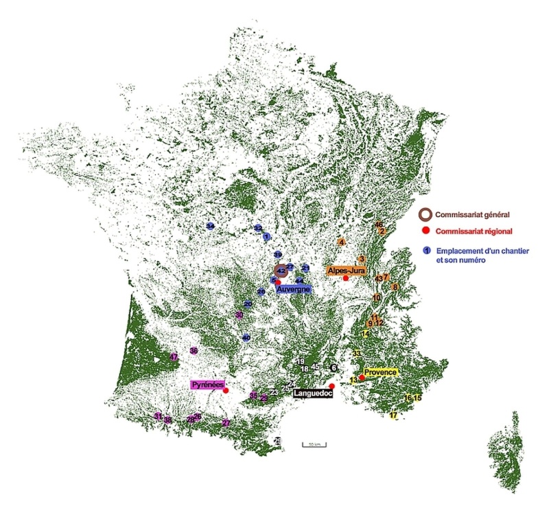 CARTE D'implantation des GROUPEMENTS en METROPOLE Cjfsur11