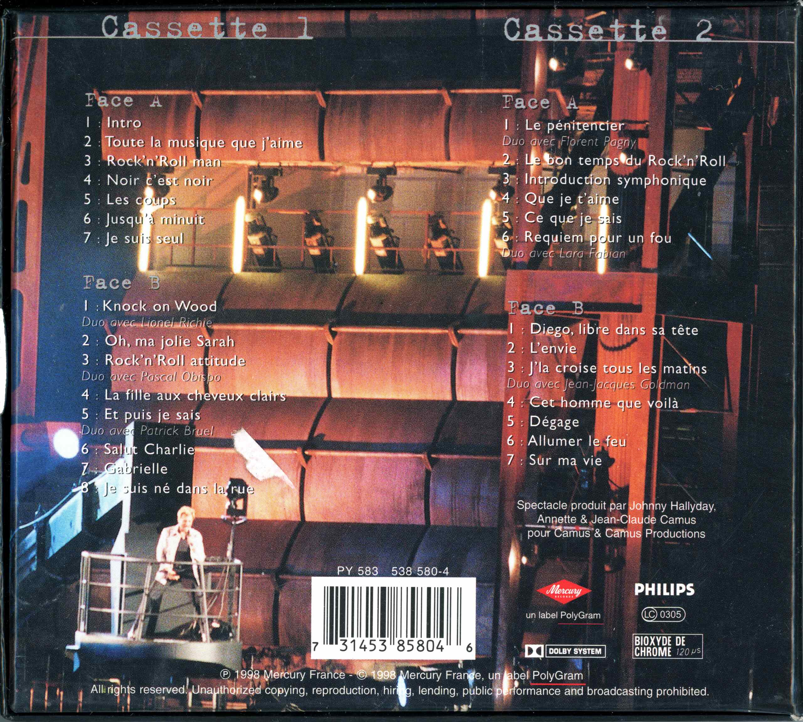 Cassette live 19 Johnny allume le feu 1998 1998_c11