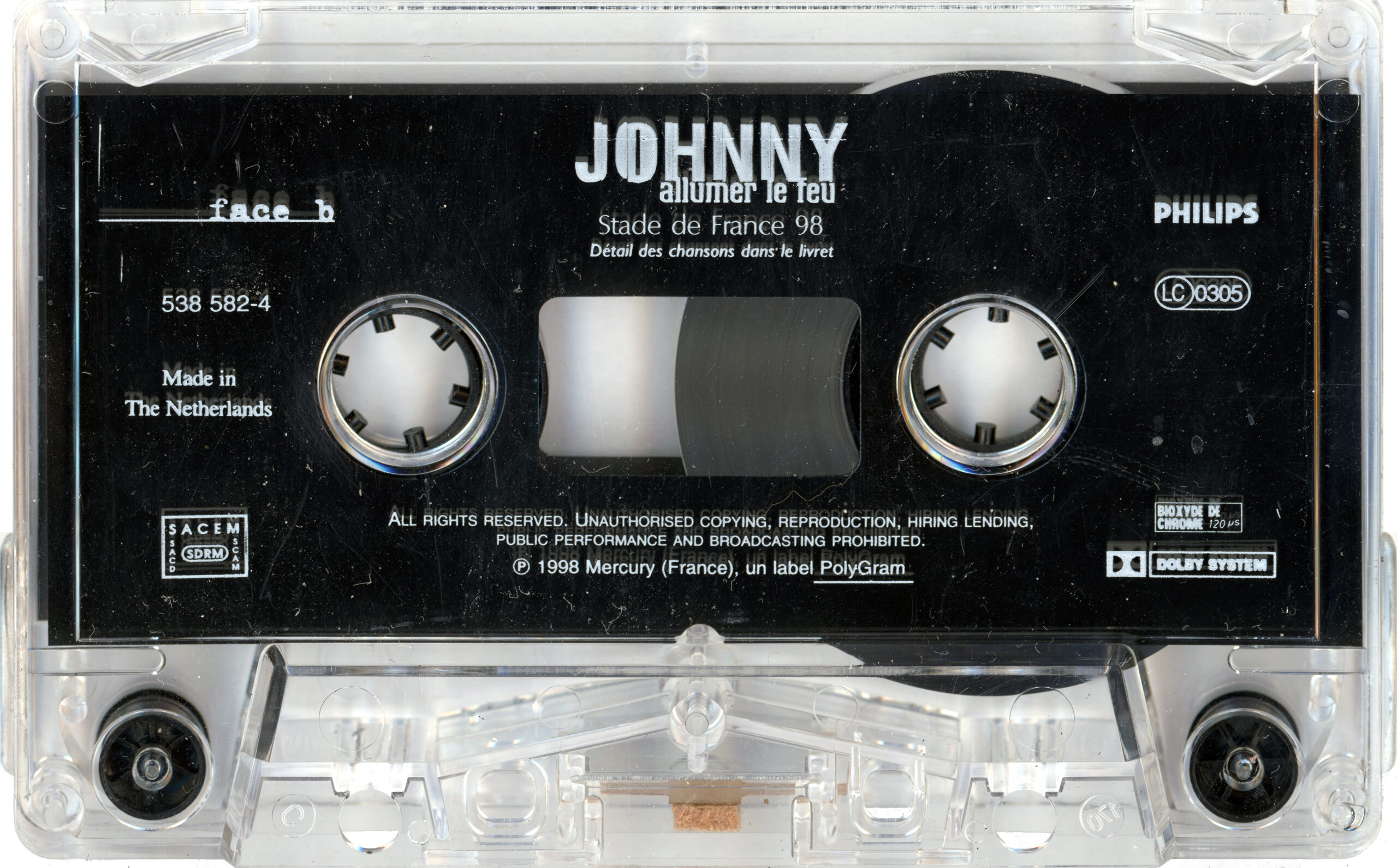 Cassette live 19 Johnny allume le feu 1998 1998_c15