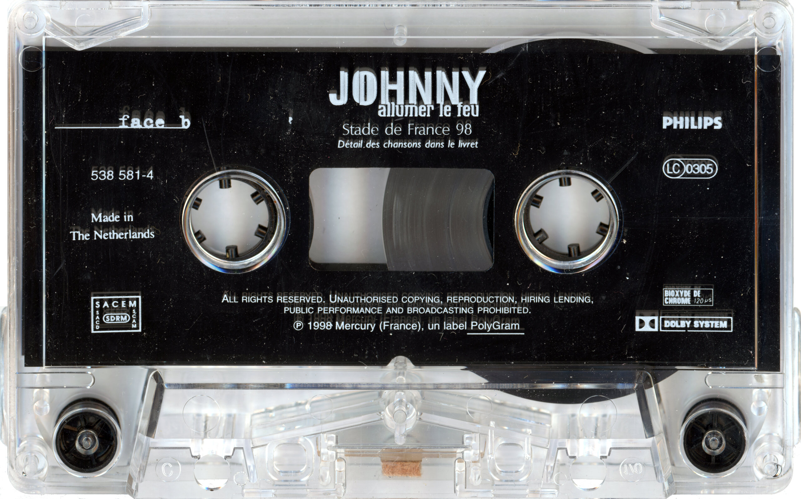 Cassette live 19 Johnny allume le feu 1998 1998_c16