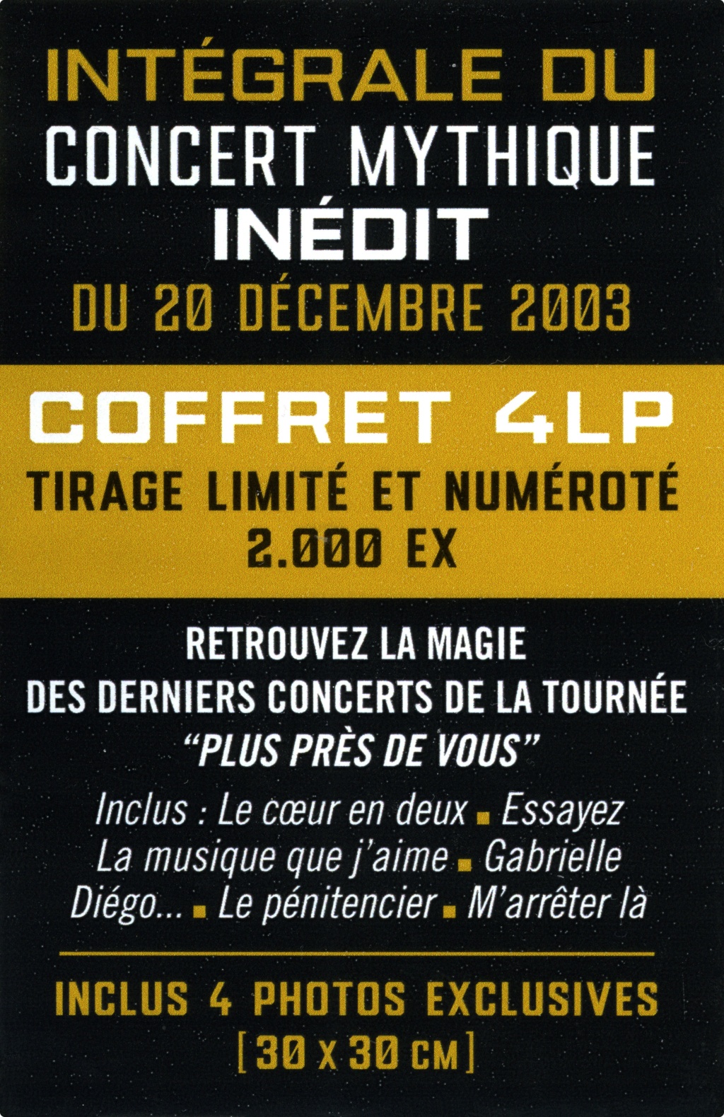 Le coffret 4 LP Bercy 2003 2020-185