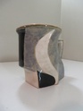 Strange cubist/freeform moulded mug, hand painted initialed and dated Img_2325