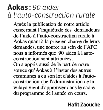 Aokas: 90 aide à l'auto-construction rurale Aide10