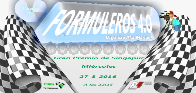 F1 - 2013 / CONFIRMACIÓN DE ASISTENCIA A LA 12ª CARRERA / CTO. FORMULEROS 4/ MIÉRCOLES  27/1/2016  22:15 HORAS - FORMULA 1 XBOX " / GP. DE SINGAPORE Formul41