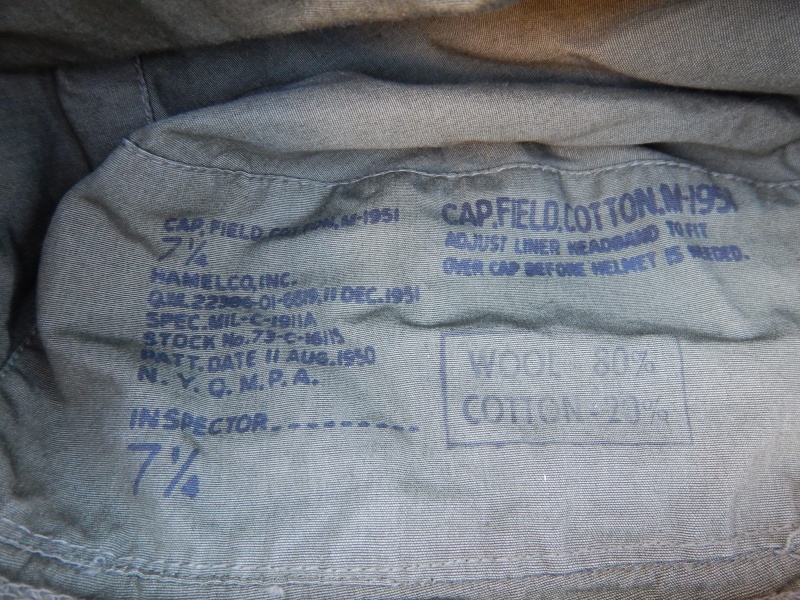 M1951 Cap,Field,Cotton,OD,With Visor.Marine Corp Depot Of Supplies. More_h13