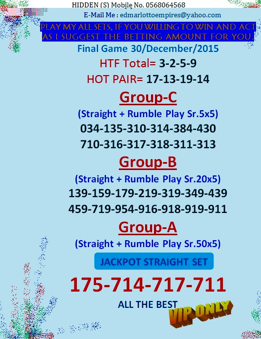 VIP DATA FOR ALL MEMBER BEFORE THE RESULT 30/DECEMBER/2015 11:00 MORNING(FREE VIEW -UPDATE-DONE) Final_19