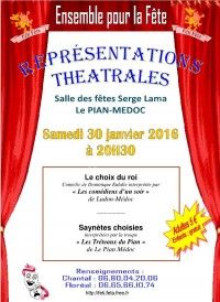 Représentations Théâtrales le 30 Janvier 2016 au Pian Médoc 93520210