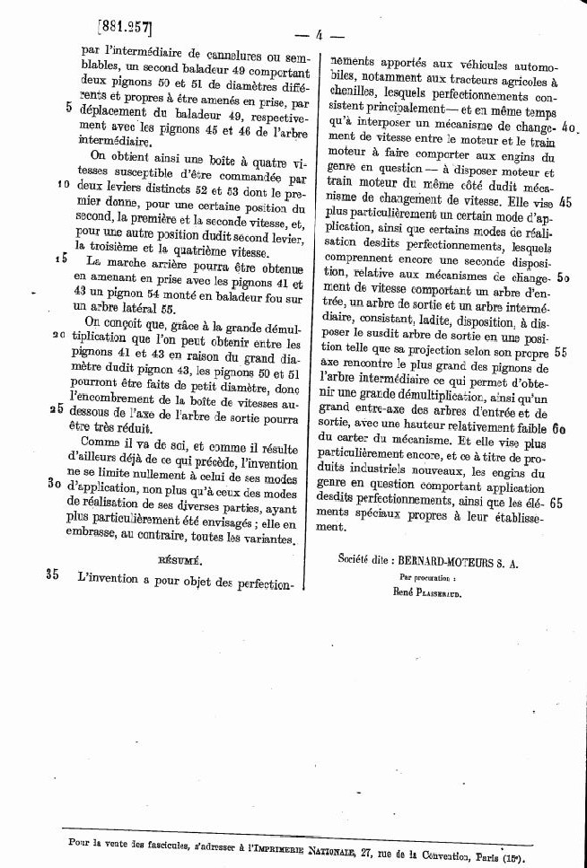brevets - 07 - Les Brevets BERNARD-MOTEURS  410