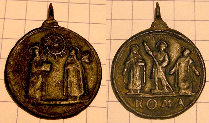 Medalla de S. Ignacio. y S. Francisco J. / S. Teresa, S. Isidro y S. Felipe Neri - s. XVII Ignaci11