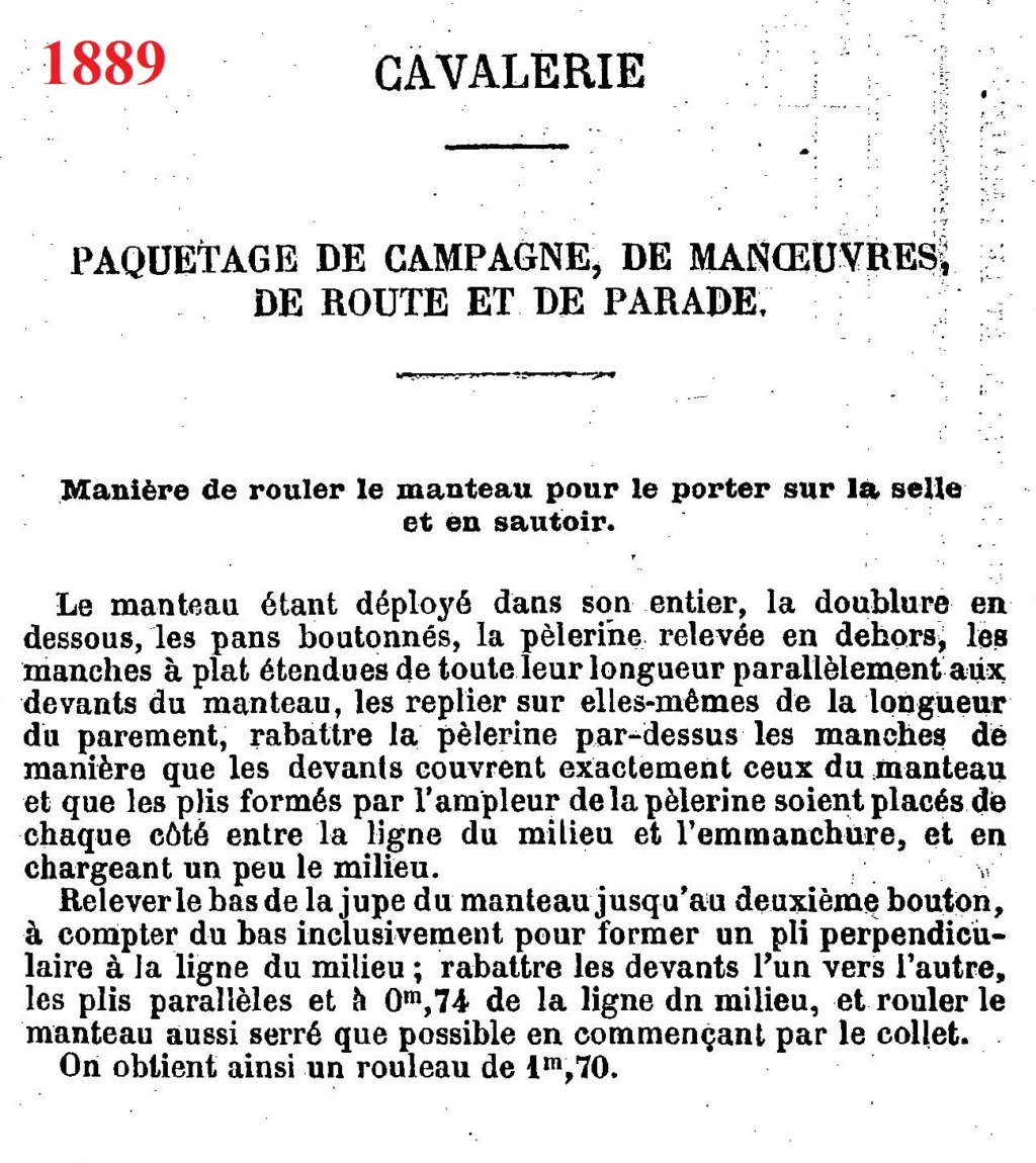 Le pliage du manteau de cavalerie  188910