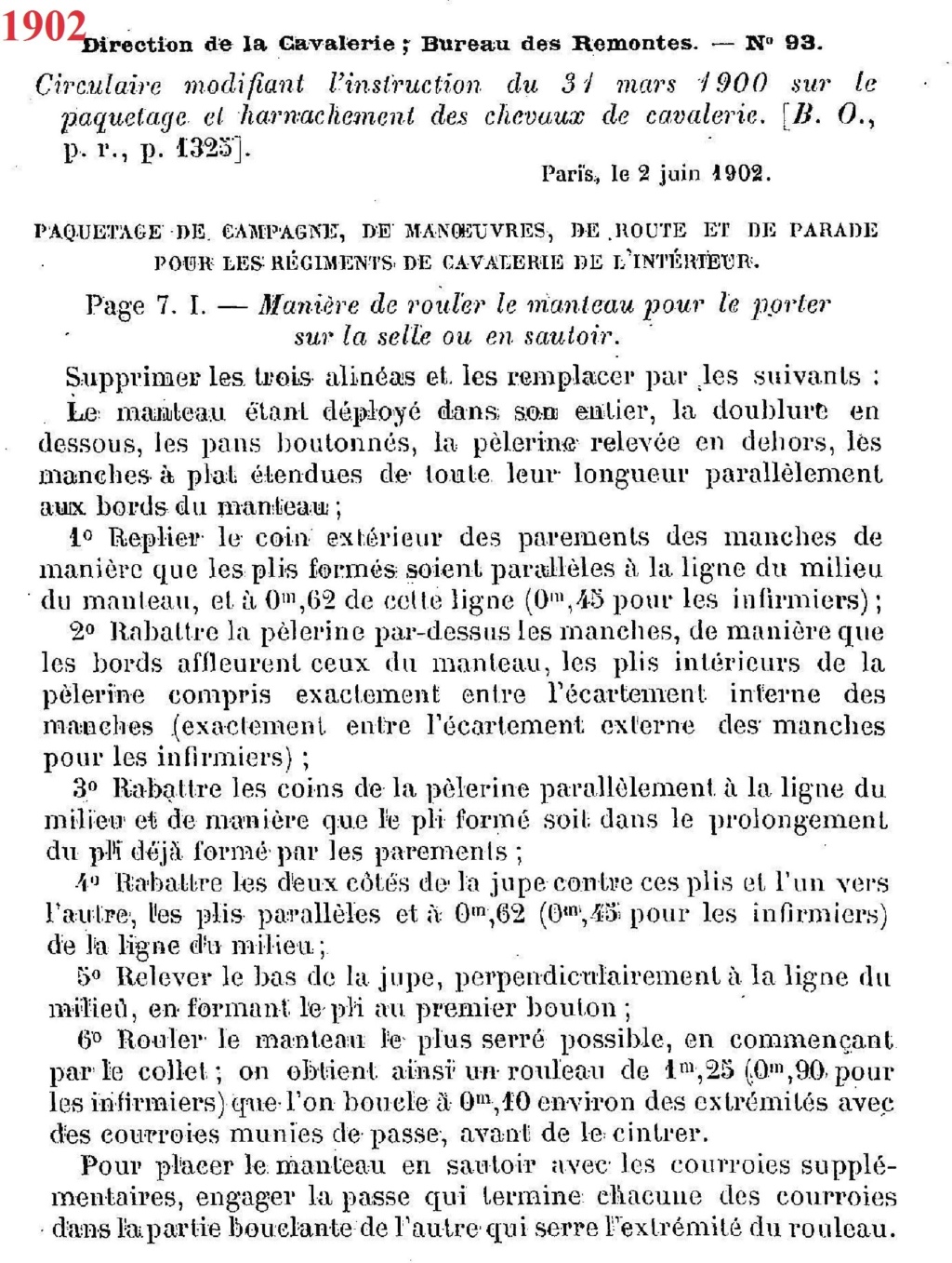 Le pliage du manteau de cavalerie  1902-110