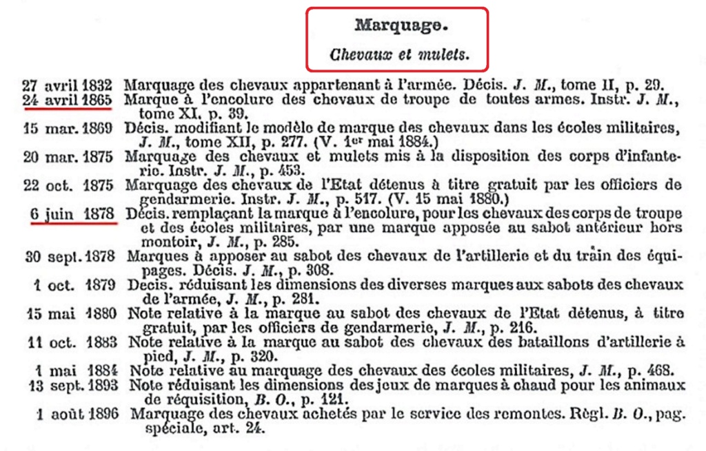 Marquage des chevaux appartenant à l'état Marqua41